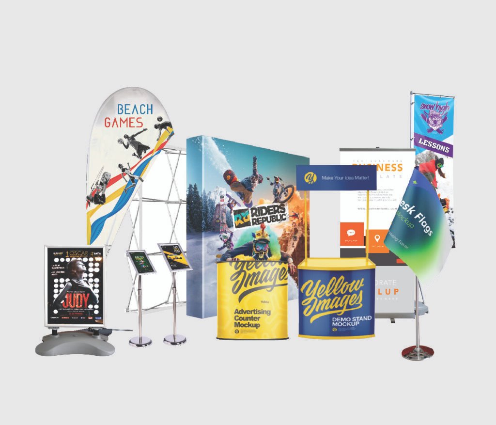 display stands pop-up stand, roll-up stands, flag stands, brochure stands, catalogue stands, in saudi arabia riyadh